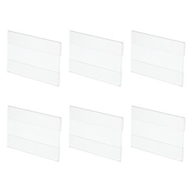 sourcing map Wall Mount Acrylic Sign Holder, 3.5 x 2.4 Inch Clear Plastic Wall Sign Holders Horizontal Acrylic Frames for Offices, Stores, Restaurants, Pack of 6