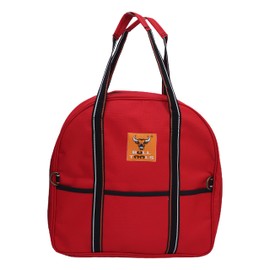 EV Charging & Jumper Cable Storage Bag, Organizer 6 Pocket Handmade Carry Bag - 15x15x4 Inch Waterproof Ballistic Polyester Oval Bag, Cords, Small Tools, For Motor Vehicles - Red