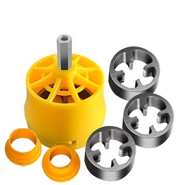 A set of PVC pipe threading tool kit for electric drill, steel and plastic thread tapping bit set, water pipe threading iron and plastic mold:_A