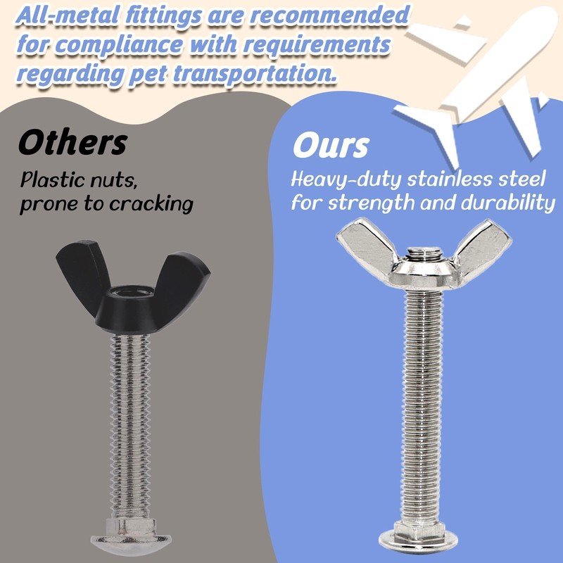 LUTQ 20 Sets Pet Carrier Replacement Fasteners Set - Heavy