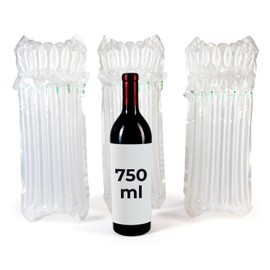 IDL Packaging Inflated Wine Bags for Travel, Pack of 3 - Reusable Air Column Bags for up to 750 ml Bottles - Wine Bottle Protector for Packing, Travel and Shipping - Glass Cushioning
