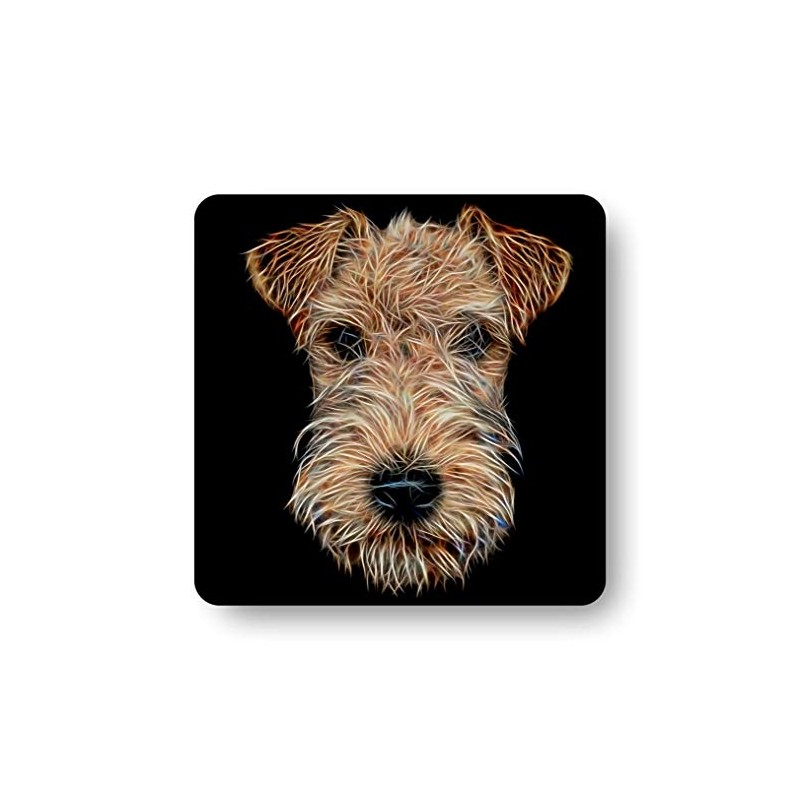 Fractal Artworks Lakeland Terrier Coaster with Fractal Art Design #1
