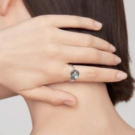 Mushroom Ring Sterling Silver Mushroom Moon Ring Mushroom Jewelry for Women