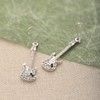 Spinningdaisy Crystal Electric Hanging Guitar Earrings