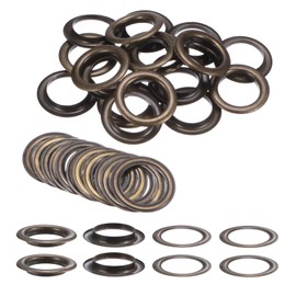 sourcing map 20Set Grommets Eyelets with Washers 40mm Metal Eyelets Kit for Fabric Curtain Tarps Leather Belt Bag DIY, Bronze