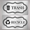 Avery Recycle and Trash Stickers, Metallic Recycle and Trash Signs