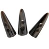 10pcs Dark Coffee Resin Toggle Buttons Horn Tooth Shape Two