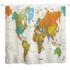 goodbath World Map Shower Curtain, Waterproof Anti Mould Polyester Bathroom