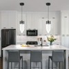 BNHHLZ Modern Black LED Pendant Light Fixture U-Shaped Adjustable 2
