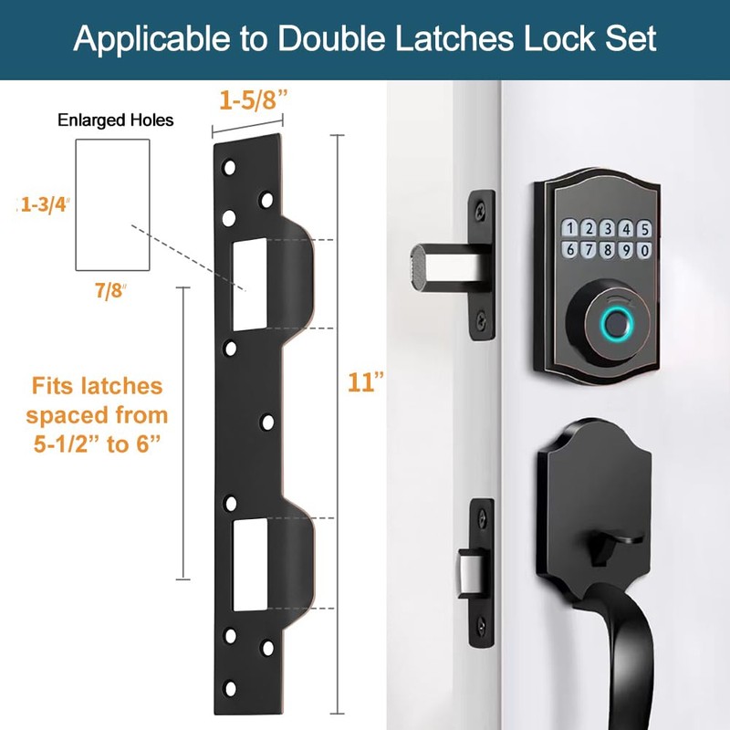 MOSECYOU Door Latch Strike Plates Oil Rubbed Bronze 2 Pack,