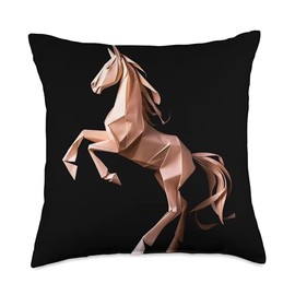 Origami Master Folding Paper Craft Origami Horse Japanese Art Paper Folding Artist Throw Pillow, 18x18, Multicolor