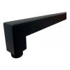 Anbec Tubo Brazo Cuadrado Regadera Negro Mate 40cm Acero Inox