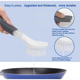 CELOX Dish Soap Brush with Soap Dispenser for Dishes, Pans, Sink, Pots
