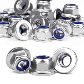 Mbsomnus Hex Nuts M5, Pack of 35 Flange Nuts DIN 6926 Self-Locking Nuts M5 Hexagonal Nuts Stainless Steel A2 V2A Regular Thread Hexagonal Stop Nuts Flange Clamping Nuts M5/M4/M6/M8