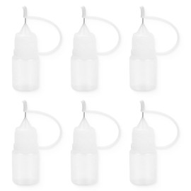 JEYORZY 6 Pieces Needle Bottle Applicator, Needlepoint Glue Bottle, Precision DIY Bottle, Squeeze Bottle with Fine Tips for Liquid, Glue, Oil, Acrylic Paint, 5ml