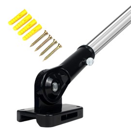 Flagpole Holder Mounting Bracket, Adjustable Flagpole Holder, Black Adjustable Flagpole Holder, Flag Holder, Wall Mounted Flagpole Holder, Flag Pole Holder, Black, Pack of 1