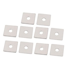 Sourcingmap M5 x 20mm Square Stainless Steel Flat Repair Plate Silver Tone 10pcs