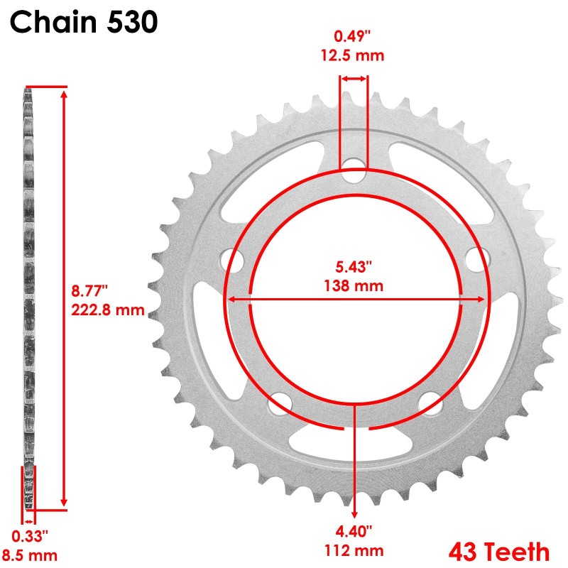 Honda Red Drive Chain And Sprocket Kit for Honda CB900F