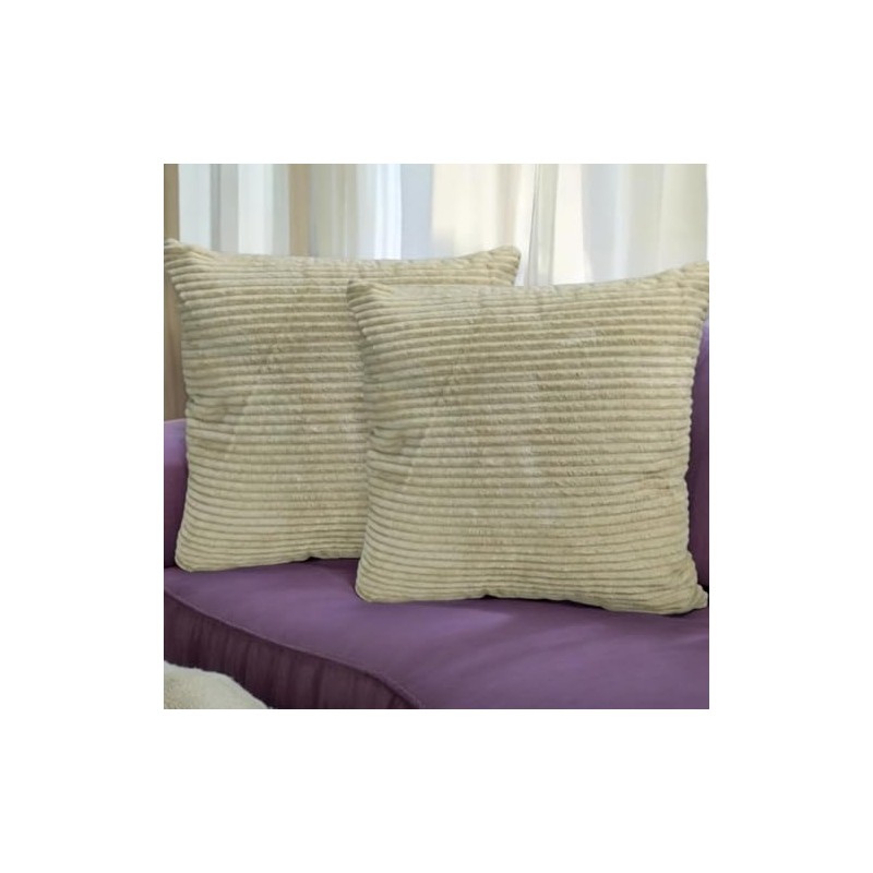 Seechoo Corduroy Cushion Covers, Set of 2, 45 x 45