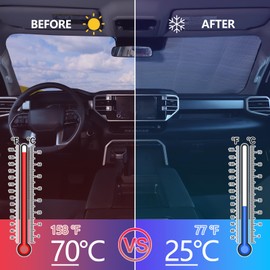 Windshield Sunshade for Toyota Tundra/Sequoia 2022-2024, Front Window Sun Shade, Foldable Reflective Sun Visor, Screen Shield Cover Blocker UV Protector HeatShield Keep Your Vehicle Cool