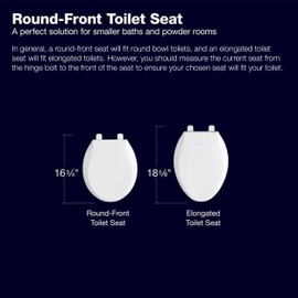 KOHLER 75758-RL-0 Cachet Nightlight ReadyLatch Round-Front Toilet Seat, Toilet Seat with Nightlight, Grip-Tight Bumpers, Quiet-Close Lid and Seat, White