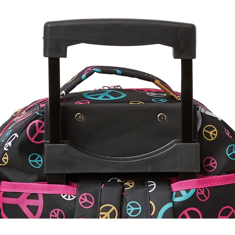Rockland Double Handle Rolling Backpack, Peace, 17-Inch
