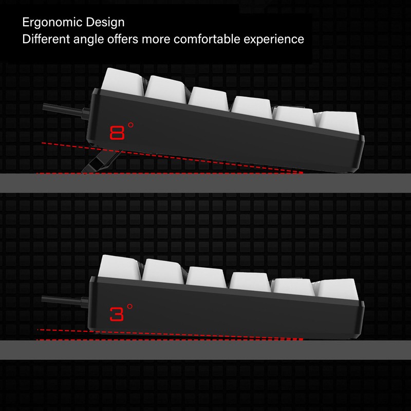 Gaming Keyboard Type C 84 Keys RGB Backlit Ergonomically Curved