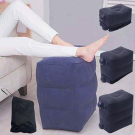 Inflatable Foot Rest Pillow for Travel, Kids Airplane Bed, Japard Adjustable Height Cusions, 3 Layers Suitable for Traveling, Home, Office, Car, Navy