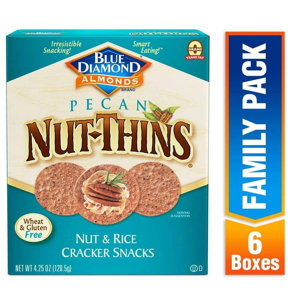 Blue Diamond Pecan Nut-Thins Cracker Crisps, 4.25 Ounce (Pack of 6)