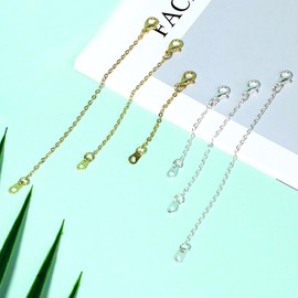 Necklace Extender,6 PCS Silver and Gold Chain Extenders Jewelry Extenders with Lobster Claw Clasp, 2" / 3" / 4" Chain Extension for Necklaces Chokers Braclets Anklets