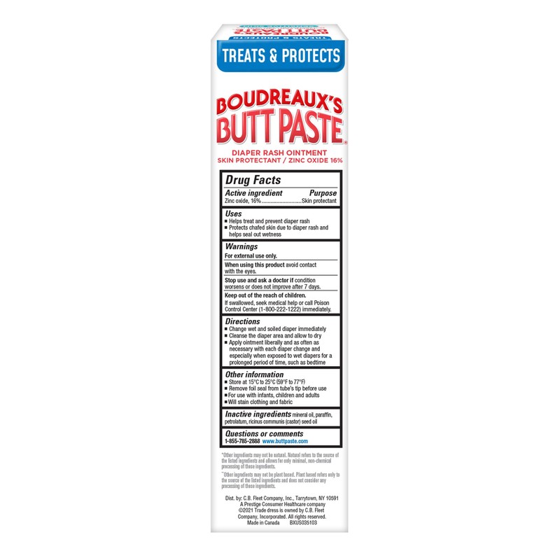 Boudreaux's Butt Paste for Sensitive Skin Diaper Rash Cream, Ointment