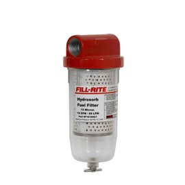 Fill-Rite F1810PC1 1" 18 GPM (68 LPM) 10 Micron Particulate Fuel Filter with Drain (Clear Bowl)