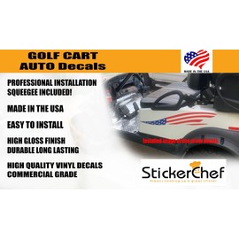 StickerChef Golf Cart Decals Auto Truck Boat Pontoon Vehicle Vinyl Car Stickers Tribal Flames GC71