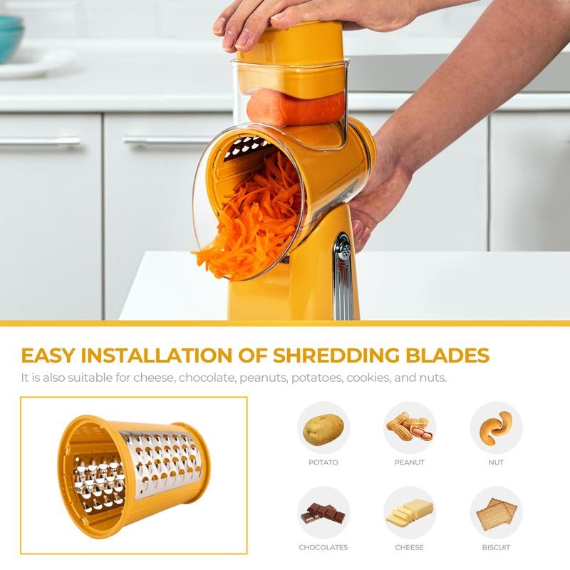 SUSTEAS Rotary Vegetable Slicer with Handle Kitchen Gadget - 5