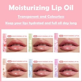 Fruity Lip Gloss Fruit Flavour Moisturising Lipsticks, Transparent Colourless Plumper Lip Lotion Rolling Ball Lip Oil Liquid Lipstick for Fuller Hydrated Lips (6PCS-B)