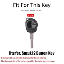 ontto Metal Car Key fob Cover case Fit for Suzuki Amagatarai Shangyue SX4 Swift Liana Alto Igins Esteem Baleno GR Keyring Smart Key Shell Holder Keychain Protector Accessories 2 Button Black A