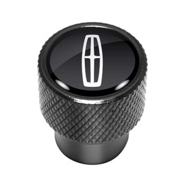 iPick Image for Lincoln Logo Black Easy-Grip Aluminum Tire Valve Stem Caps