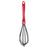 Natural Home Molded Bamboo Silicone Whisk, 12-Inch, Red