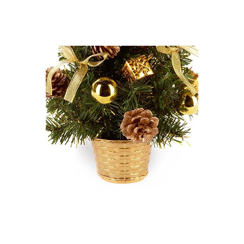 30cm Gold Dressed Christmas Tree