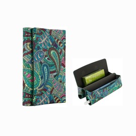 Mekeran storage Bag for IQOS ILUMA ONE, PU-Leather Case Bag Compatible with IQOS ILUMA ONE. (Green Paisley)