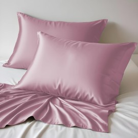 LINENWALAS 100% Organic Bamboo Pillow Cases 2 Pack, Soft Premium Bamboo Silk Pillowcases for Hair and Skin, Cooling Standard Size Pillowcases with Envelope Closure (50x75 cm, Lilac)