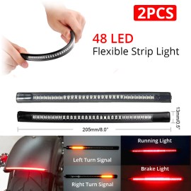 Unbranded 2X LED Strip Brake Turn Signal Tail Light For Yamaha V Star 650 950 1100 Stryker