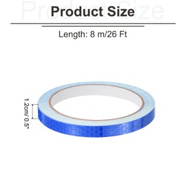 MECCANIXITY Reflective Tape, 0.5" x 26 Ft Night Safety Caution Warning Tapes Adhesive Tapes Waterproof PVC Marking Stickers for Trailers Motorcycle Steps Floor Boats Floor, Blue
