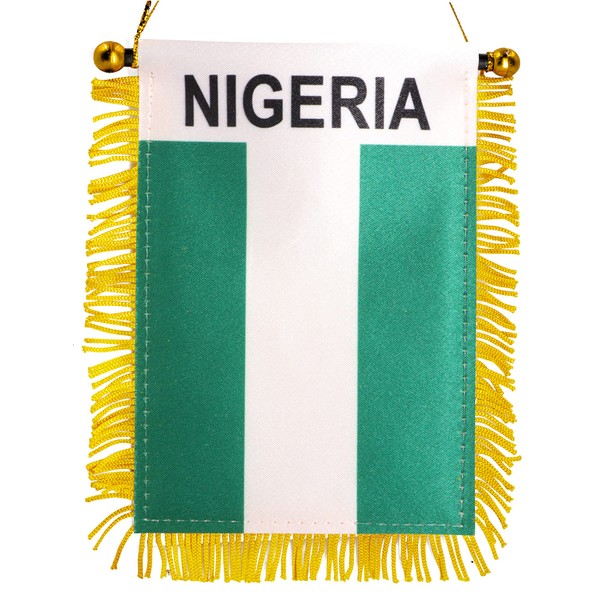 Anley 4 X 6 Inch Nigeria Fringy Window Hanging Flag