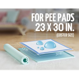 Skywin Pee Pad Holder for 30 x 23 Inches Training Pads - 2 Pack Silicone Wee Wee Pad Holder, No Spill and Leaks Puppy Pad Holder Easy to Clean and Store Dog Pad Holder (Turquoise)