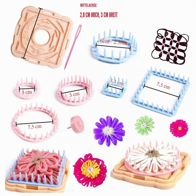 Flower Loom Kit, Round Knitting Loom Set with 1 Plastic