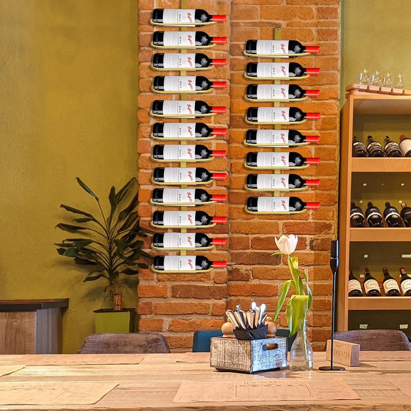 KHayRovies Wine Rack Wall Mounted for 8 Wine Bottles, Metal