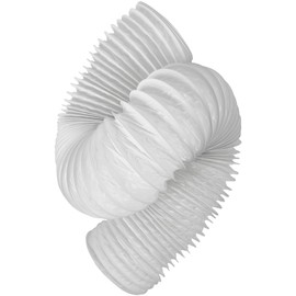 8 cm / 80 mm - 6 m long white PVC dust collection pipe - vacuum pipe - flexible vacuum hose - ideal for greenhouse tents, grow boxes, greenhouses, house ventilation plastic - spring steel wire hose