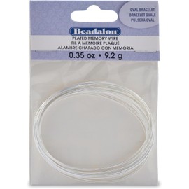 Beadalon Memory Wire Oval Bracelet Silver Plated - 21 Gauge, 161 Inches (0.35-Ounce) - Make 23 Clasp-Free Bracelets - USA Made