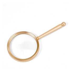 SUPERFINDINGS 10X Handheld Magnifying Glass Gold Magnifier with Aluminum Handle 85mm Shatterproof Lens Decorative Reading Magnifying Lens for Reading Close Work Inspection Seniors